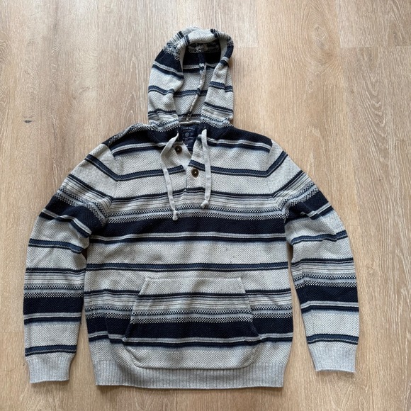 American Eagle Outfitters Other - American Eagle Mens Medium Blue and Grey Striped Knit Hoodie